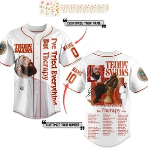 Teddy Swims Ive Tried Everything But Therapy Tour 2025 Personalized Baseball Jer - Picture 1 of 4