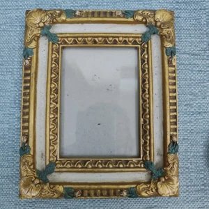 Barock verzierter Bilderrahmen vergoldet floral Vintage 8x6 cm Rahmen neoviktorianisch - Bild 1 von 12