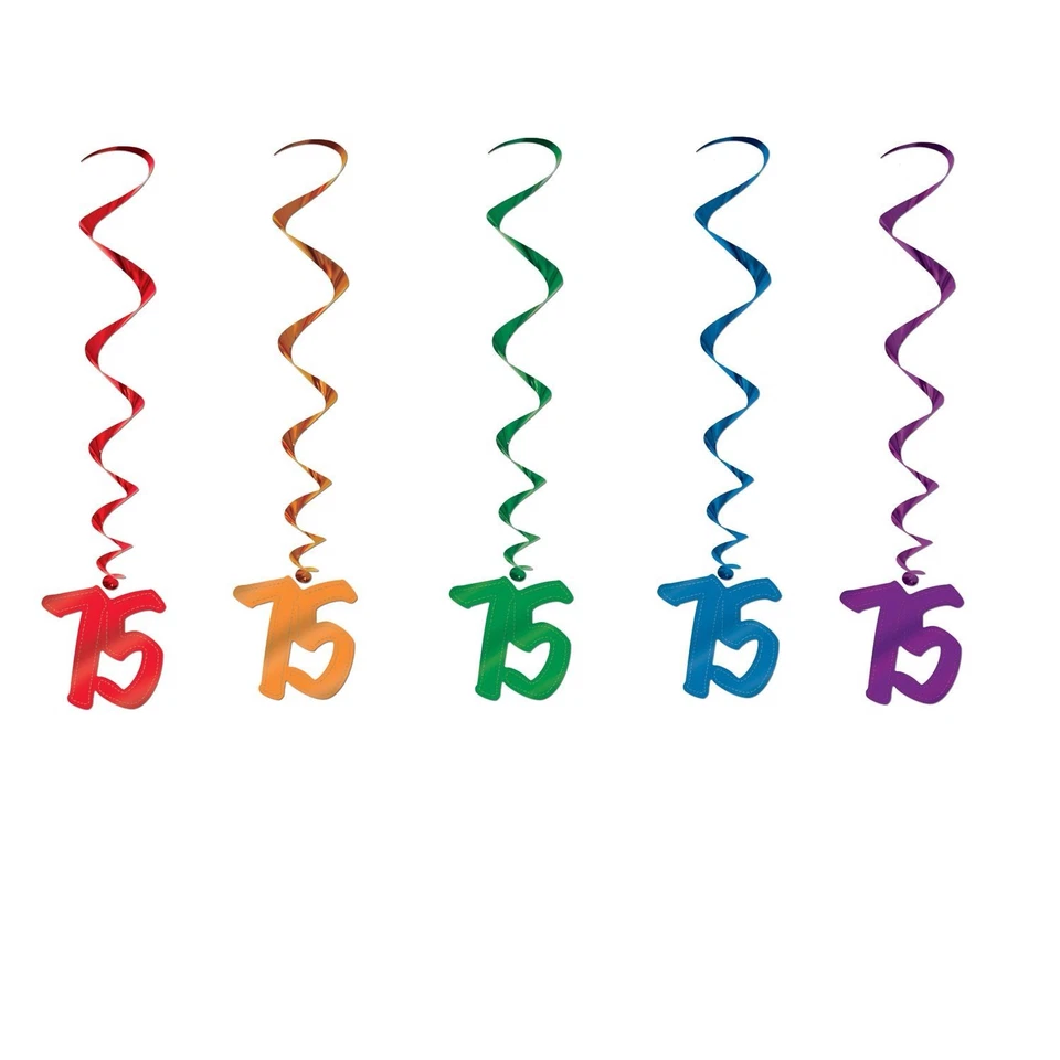 Beistle 75th Whirls - Birthday-Age Specific | Party Supply | Decoration - Image 1 of 1