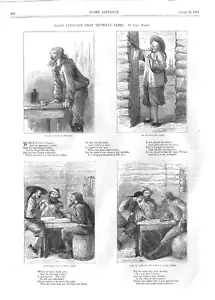 Bret Harte's - Plain Language From Truthful James - 1871 Historical Print - Picture 1 of 6