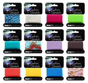 BeadSmith® Fashion Stretch™ Elsatic Band 30mm Width Pack 1M * Many Colors - Bild 1 von 26
