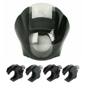 Quarter Front Headlight Fairing Windshield 39mm Fork Clamps Fit For Harley Dyna - Picture 1 of 12