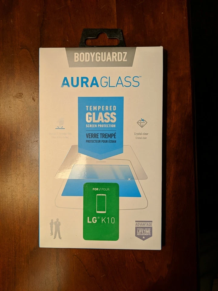 Nuevo Protector de pantalla transparente de vidrio flexible BodyGuardz Auraglass OEM para LG K10 Foto 1 de 2