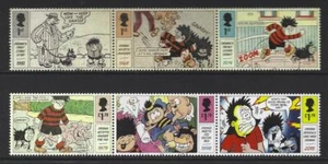 GREAT BRITAIN 2021 DENNIS AND GNASHER SET OF 6 IN 2 STRIPS FINE USED - Picture 1 of 1