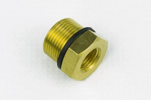 Brass Thread Adapter M14 x 1.5 Female to M22 x 1.5 Male Sump Plug Fan Switch - Picture 1 of 3