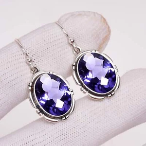 Iolite Gemstone 925 Sterling Silver Jewelry Earring, Beautiful Earring - Picture 1 of 4