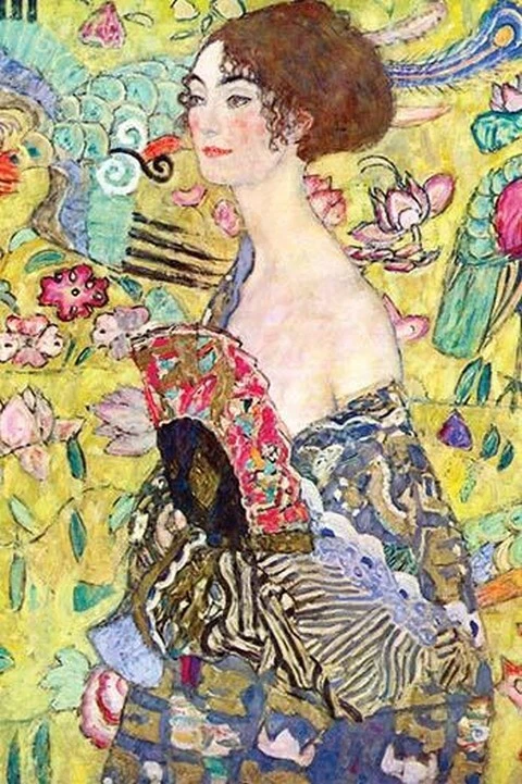Lady with a Fan Gustav Klimt Poster Print - Image 1 of 1