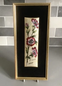 Limoges Enamel Plaque ~ Poppies ~ Signed Grelet - Enamel Art Plaque - France - Picture 1 of 19