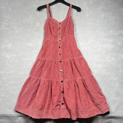 Vestido Anthropologie Pilcro Mujer 0 Rosa Niveles Pana Midi Vestido Sin Mangas Foto 1 de 4