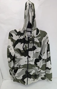Nike Sportswear Camo Hoodie Herren Large grün grau Dri Fit durchgehender Reißverschluss DEFEKT - Bild 1 von 12