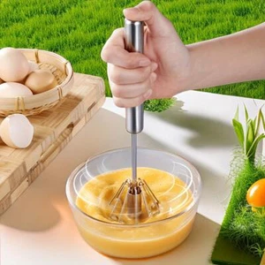 Stainless Steel Egg Beater Durable Semi-automatic Mixer for Effortless Egg Cream - Picture 1 of 28