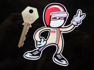 Mille Miglia Driver 2 Fingered Salute Sticker 3.5" Classic Car Rally 1000 Rallye - Picture 1 of 1