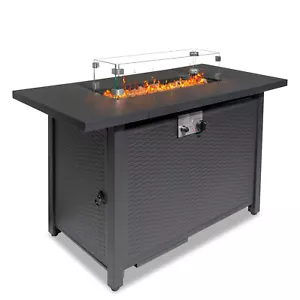 Outdoors Propane Fire Pit 43" Gas Fire Pit Table 50000BTU Patio Heater & Cover - Picture 1 of 8