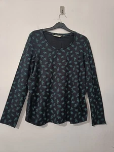 EX Seasalt Women's Long Sleeve Round Neck Sand Prints Maternity Top,Green-Black - Picture 1 of 8