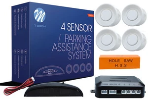 kit completo montaggio universale Sensori parcheggio 21.5m bianch buzzer display - Foto 1 di 1