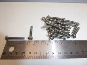 10-24 x 1-1/4 Pan Head Slotted Machine Screw SS 18-8 VINTAGE USA Made Qty 25 - Picture 1 of 3