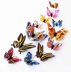 12 PCS 3D Luminous Butterfly Wall Stickers Decor Art Decorations,Butterfly Wall - Picture 1 of 6