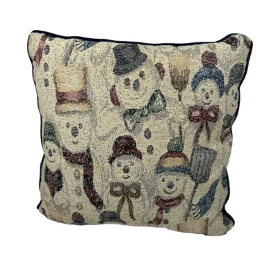 Fashion Throw Pillow  Christmas Holiday Snowman Winter Decor - Image 1 of 4