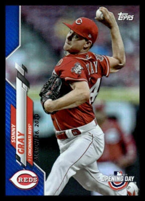 2020 Topps Opening Day Sonny Gray  Blue Foil 174 Cincinnati Reds - Image 1 of 2