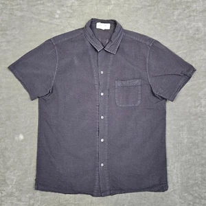 ALEX MILL Hemd Herren Medium schwarz Seersucker Camp Loop Kragen leicht bequem - Bild 1 von 8
