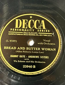 Andrews Sisters Danny Kaye - Bread and Butter Woman / Civilization Bongo DECCA - Picture 1 of 4