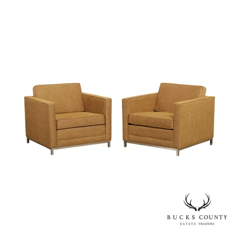 Teknion Modernist Style Pair 'Tux' Lounge Armchairs Cover