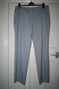SIZE 16 GREY DOTTY STRAIGHT LEG TROUSERS WITH STRETCH 31" LEG - Picture 1 of 4