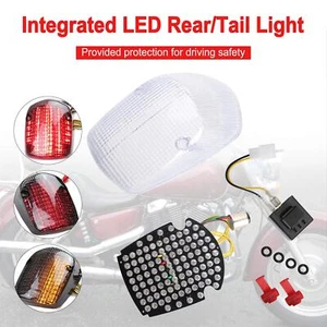Integrated LED Rear/Tail Light For Honda Sabre Shadow ACE Deluxe Valkyrie Clear - Foto 1 di 11
