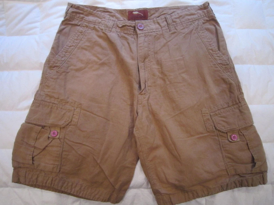 Bob Timberlake Pantalones Cortos Carga Senderismo Aire Libre Bolsillos Tostado Oscuro Rosa Botones 34 Foto 1 de 4