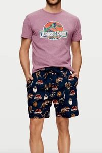 NEW PETER ALEXANDER MENS JURASSIC PARK TEE & NAVY SHORTS RRP$139.90 LARGE - Picture 1 of 9