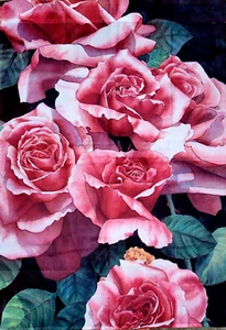 ROSES Home Garden House Outdoor SUMMER Decorative Flag Diana Miller Pierce Art - Picture 1 of 15