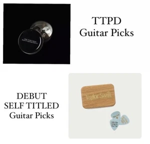 🌙 Taylor Swift DEBUTTO Set di plettri per chitarra TTPD autotitolati scatola in legno ufficiale - Foto 1 di 8