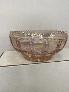 Lenox Imperial Glass Candy Bowl Dish Vintage Pink Carnival Iridescent - Picture 1 of 7