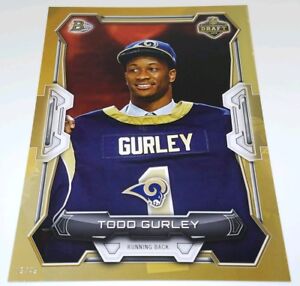 💥Todd Gurley 2015 Bowman NFL Draft Night GOLD SHORT PRINT Numbered 5x7 RC/49🐐