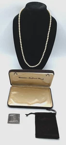 Genuine Mallorca Pearl Necklace 28 Inches with Original Pouch and Velvet Case - Picture 1 of 6