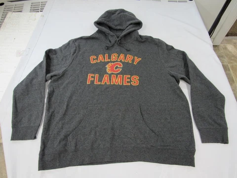 New Calgary Flames Mens Size 3XL 3XLarge Heather Gray Hoodie Cover