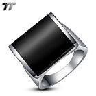 High Quality TT 316L Stainless Steel Ring Black Onyx Size 6-12 (RZ26)