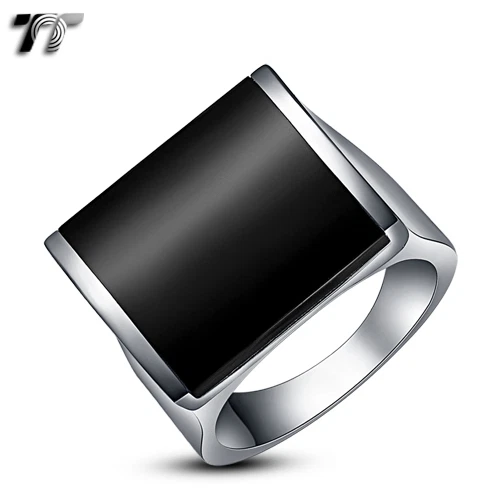High Quality TT 316L Stainless Steel Ring Black Onyx Size 6-12 (RZ26) - Image 1 of 1