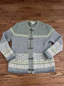 Telluride Clothing Co Nordic Fair Isle MED Strickjacke Pullover Wolle Metallverschluss - Bild 1 von 10