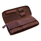 Echtleder Tabak Drehtasche havanna braun - Pfeife Tabakbeutel große Tabaktasche