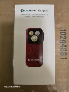 OLIGHT MOLTEN LAVA OCLIP PRO RECHARGE 3-IN-1 LED FLASHLIGHT+ BATTERY+ USBC CABLE - Picture 1 of 3