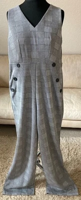 Ls Laura Scott Nobile Glencheck Donna Overall Tg. 36 Nero Bianco Mix Rayon Chic - Immagine 1 di 4