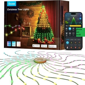 Govee Outdoor Christmas Tree Lights Smart RGBIC 480 LED 6.6ft Music Sync 60 Mode - Picture 1 of 12