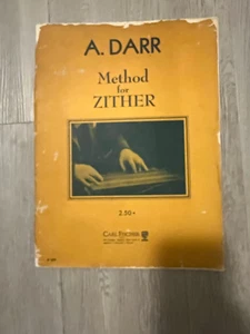 Method For Zither music instruction diagrams by A.Darr Original 1950’s Fischer - Foto 1 di 3