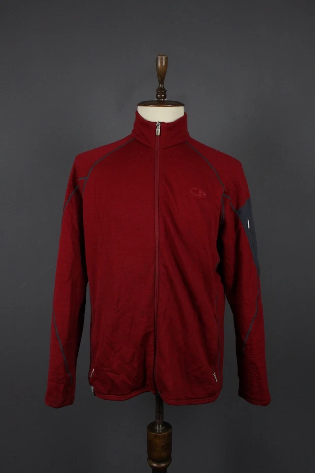 Chaqueta Icebreaker Merino Roja Manga Larga Bolsillo con Cremallera Completa Talla XL Foto 1 de 4
