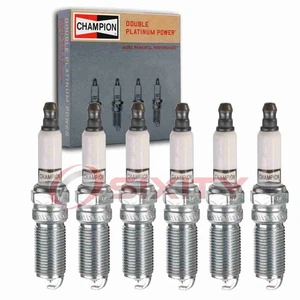 6 pc Champion Double Platinum Spark Plugs for 2002-2009 GMC Envoy 4.2L L6 gh - Picture 1 of 5