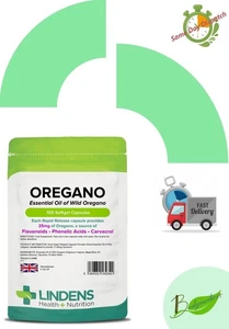 Oregano Essential Oil 25mg Traditionally Used (100 Soft Gel Capsules) LINDENS UK - Picture 1 of 16