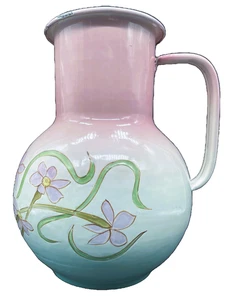 ANTIGUA JARRA ESMALTADA CAMPO FRANCÉS 11" TOCADOR - Imagen 1 de 7