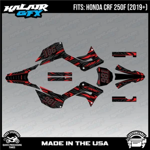 Graphics Kit for HONDA CRF250F (2019-2024) Twitch - Red - Picture 1 of 4