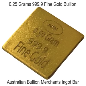 0.50 Grams 999.9 Fine Solid 24Kt Gold Certified Bullion Ingot Bar ABM Certifiers - Picture 1 of 5